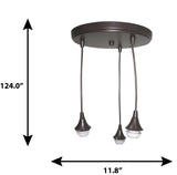Portfolio French Bronze Transitional Cylinder 3-Light Pendant Canopy – Mix & Match Cluster Round