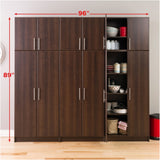 Prepac Elite 96-in W x 89-in H Wood Composite Espresso Freestanding Utility Storage Cabinet