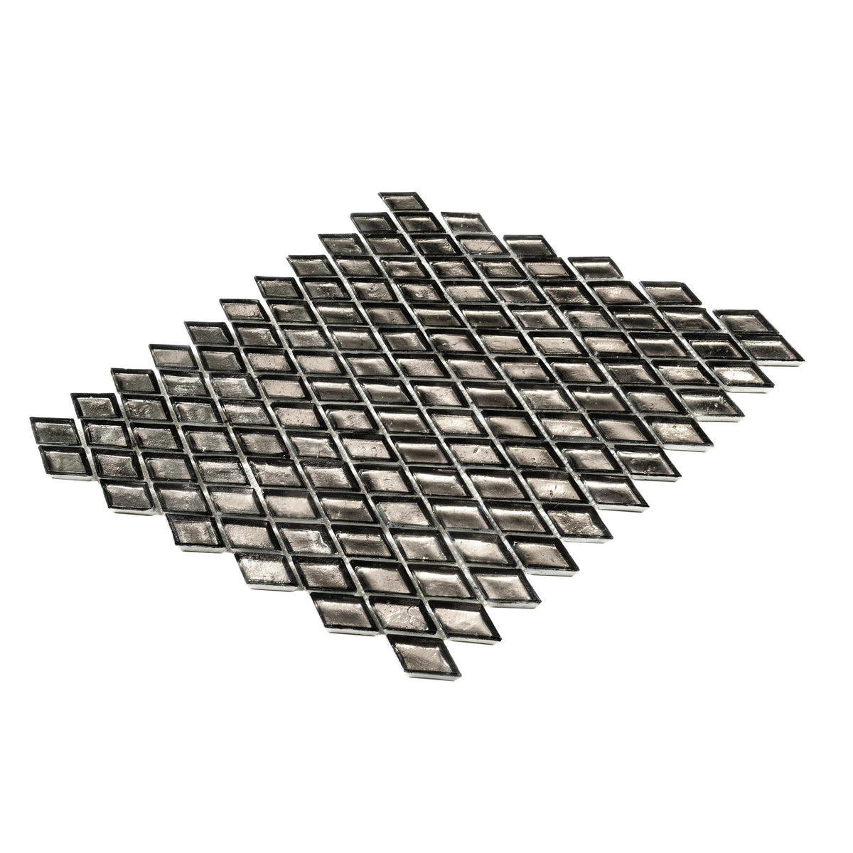 Apollo Tile (Sample) Majeste Gray 4-in x 4-in Honed Glass Diamond Patterned Floor and Wall Tile