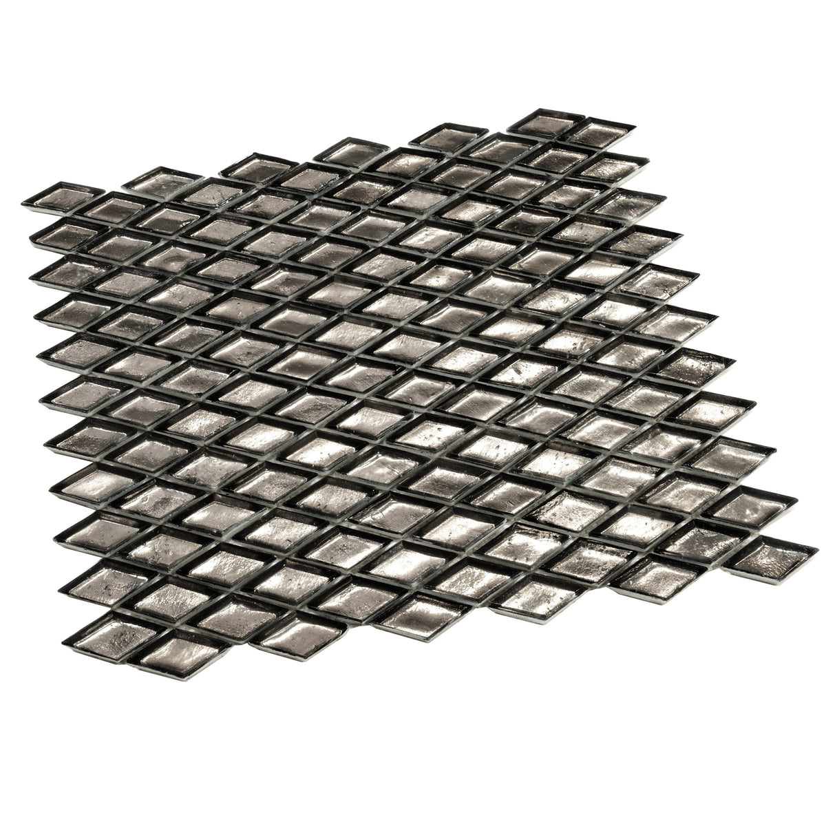 Apollo Tile (Sample) Majeste Gray 4-in x 4-in Honed Glass Diamond Patterned Floor and Wall Tile