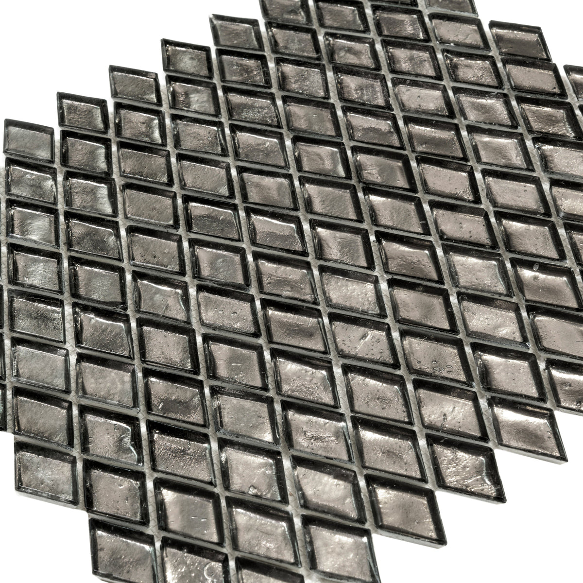 Apollo Tile Majeste Gray 11-in x 11-in Honed Glass Diamond Patterned Wall Tile (8.55-sq. ft/ Carton)