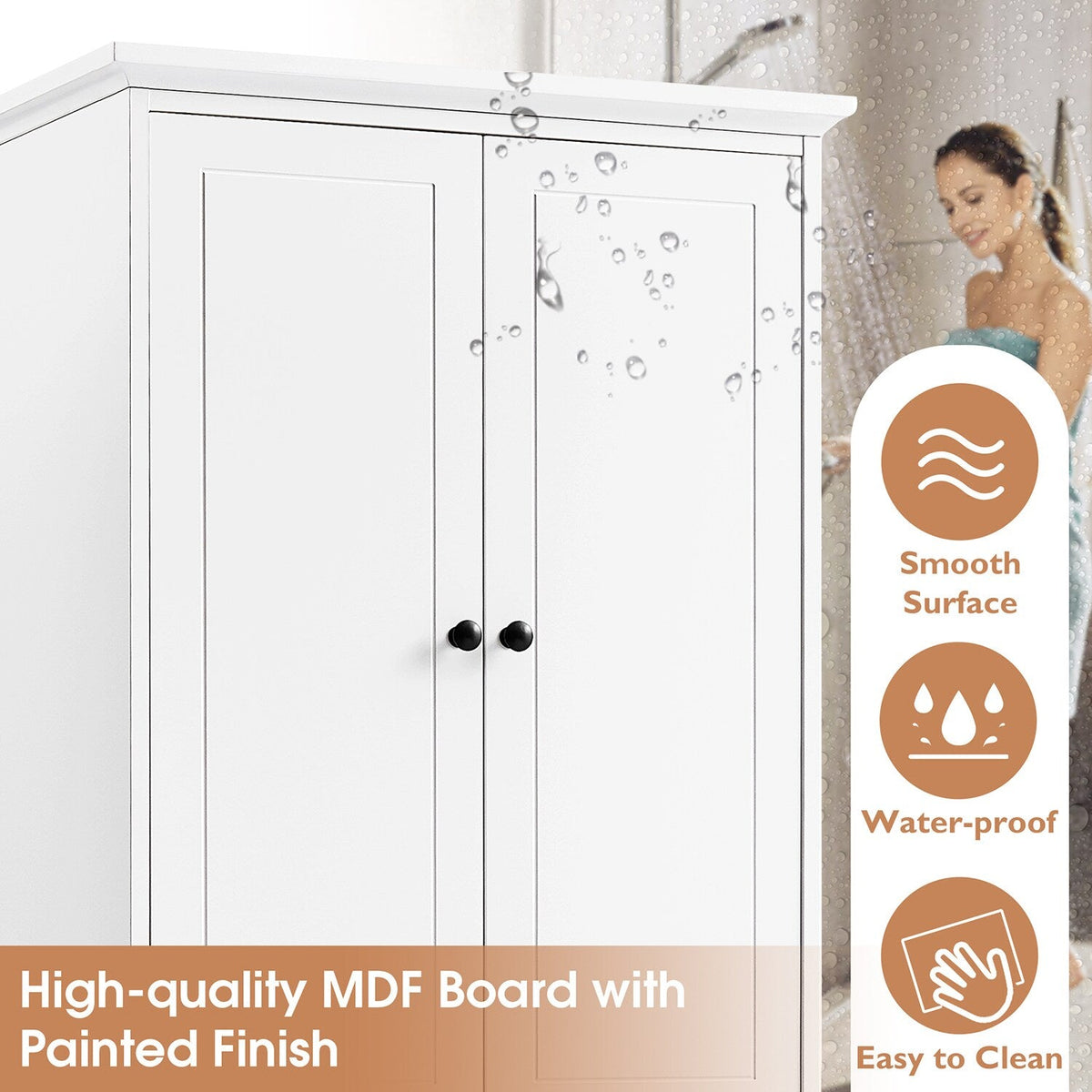 GZMR 23.6-in W x 68.1-in H Mdf White Freestanding Utility Storage Cabinet