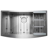 Handcrafted All-in-One Farmhouse Apron Front Stainless Steel 33 in. x 22 in. x 9 in. Single Bowl Kitchen Sink