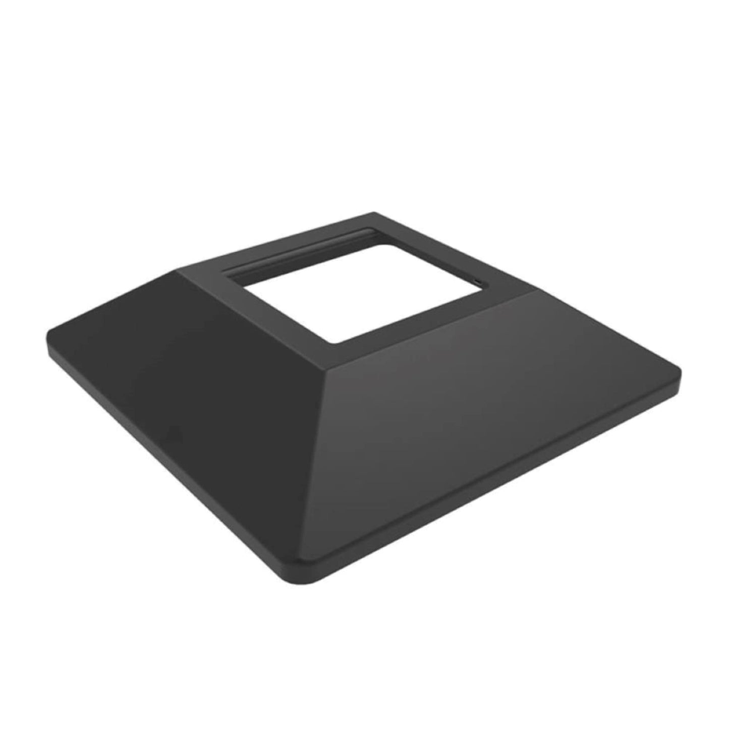 Fortress Building Products Versai 1.5-in Gloss Black Metal Post Support For Metal Fence 2-Pack