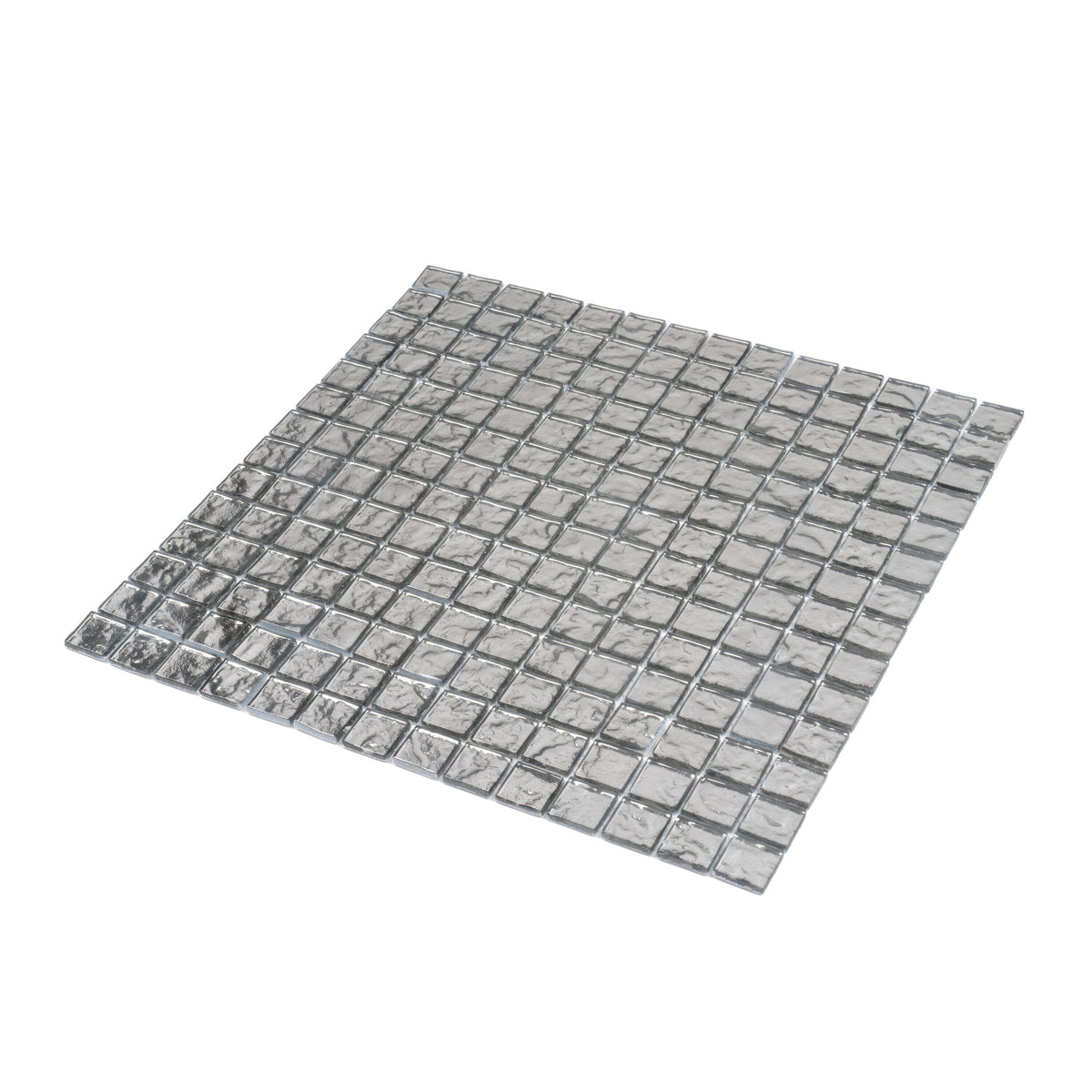 Apollo Tile (Sample) Elaina Silver 12-in x 12-in Polished Glass Uniform Squares Patterned Floor and Wall Tile