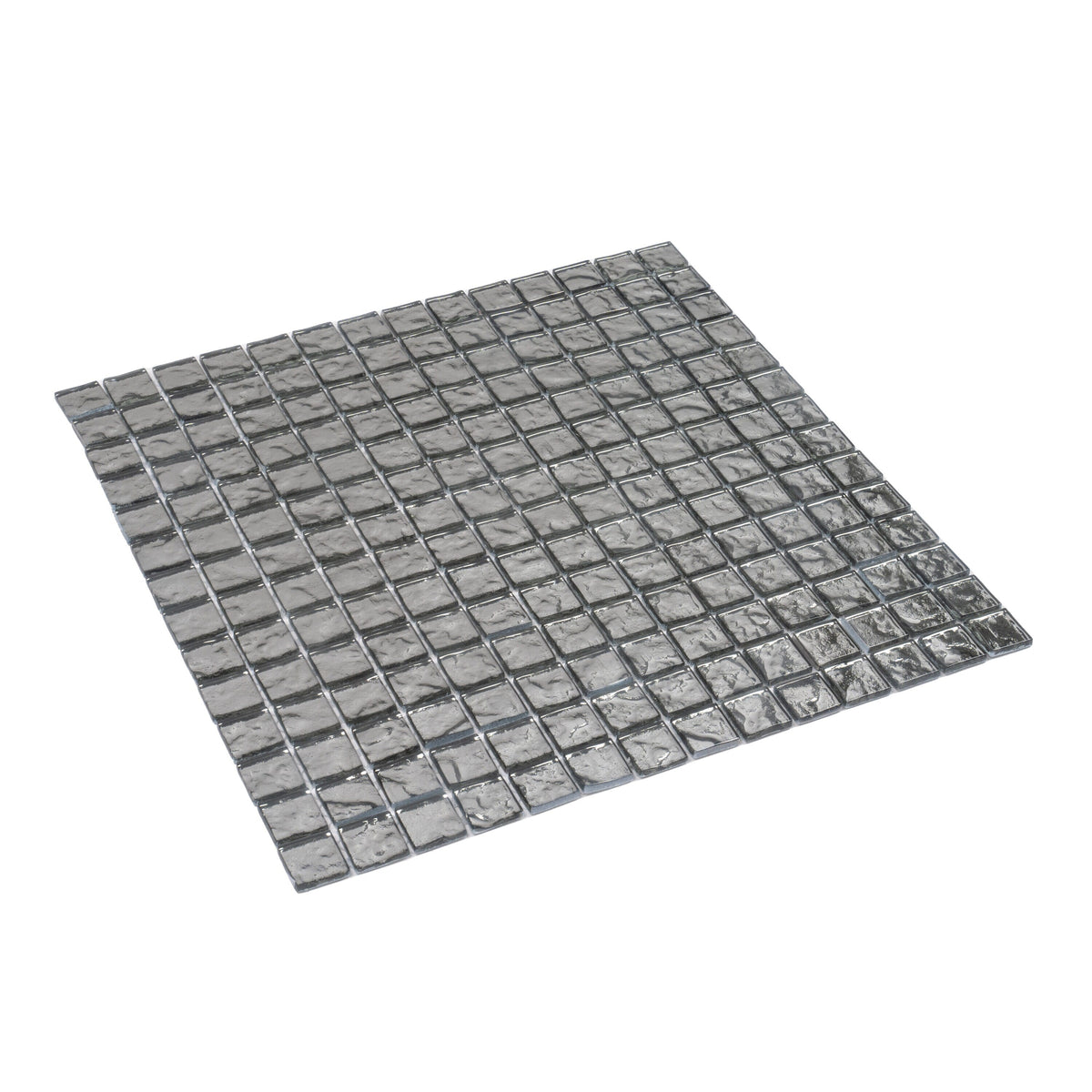 Apollo Tile (Sample) Elaina Silver 12-in x 12-in Polished Glass Uniform Squares Patterned Floor and Wall Tile