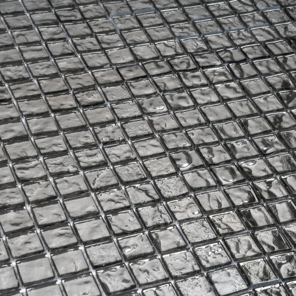 Apollo Tile (Sample) Elaina Silver 12-in x 12-in Polished Glass Uniform Squares Patterned Floor and Wall Tile