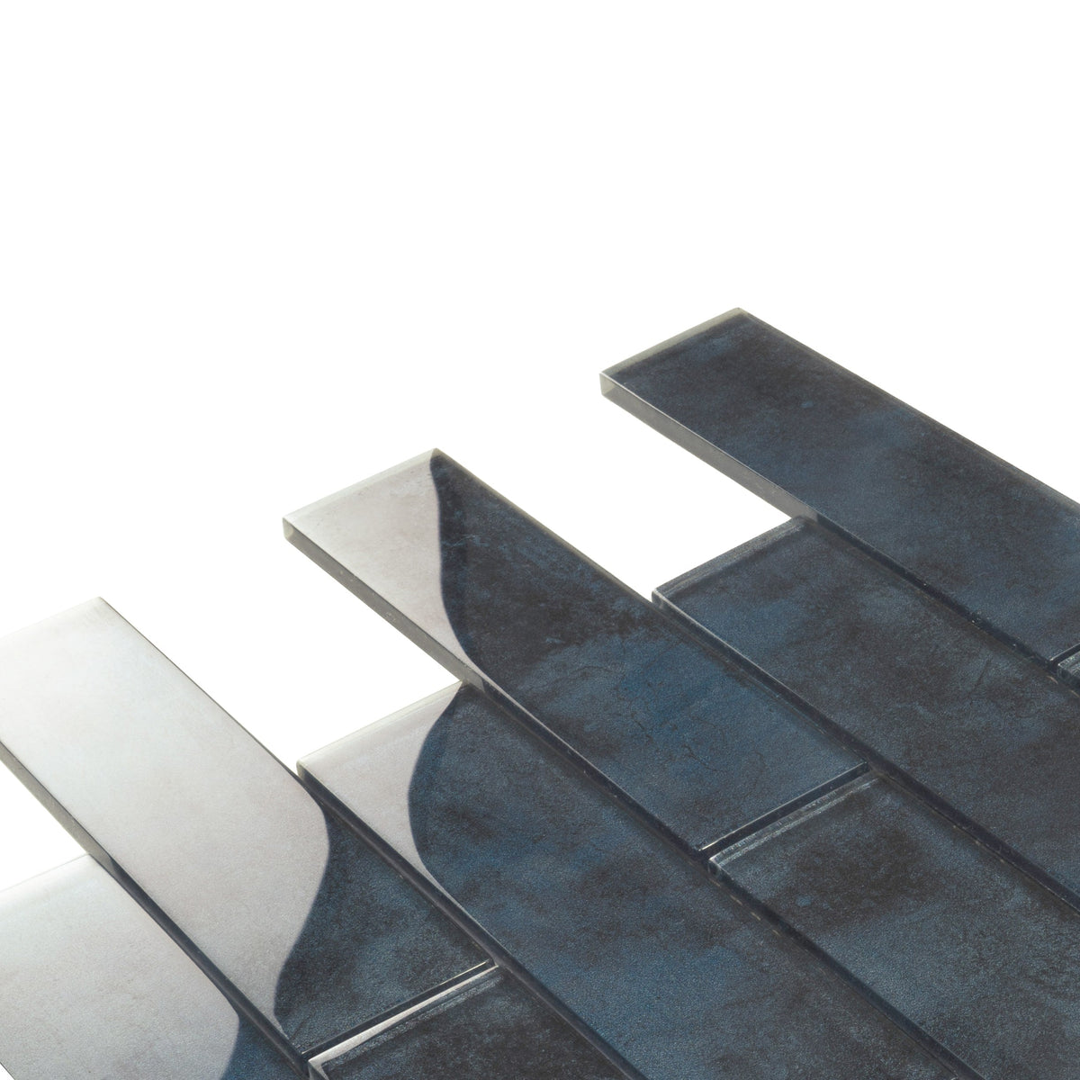 Apollo Tile (Sample) Cosmos Stone Blue 12-in x 12-in Glossy Glass Brick Mosaic Floor and Wall Tile