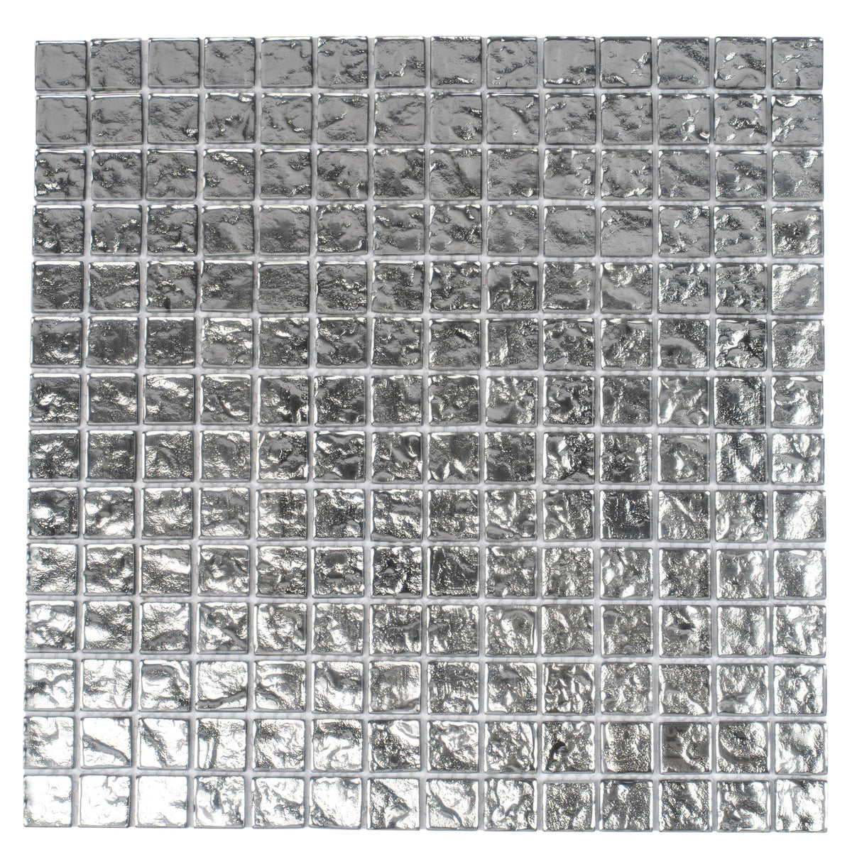 Apollo Tile (Sample) Elaina Silver 12-in x 12-in Polished Glass Uniform Squares Patterned Floor and Wall Tile
