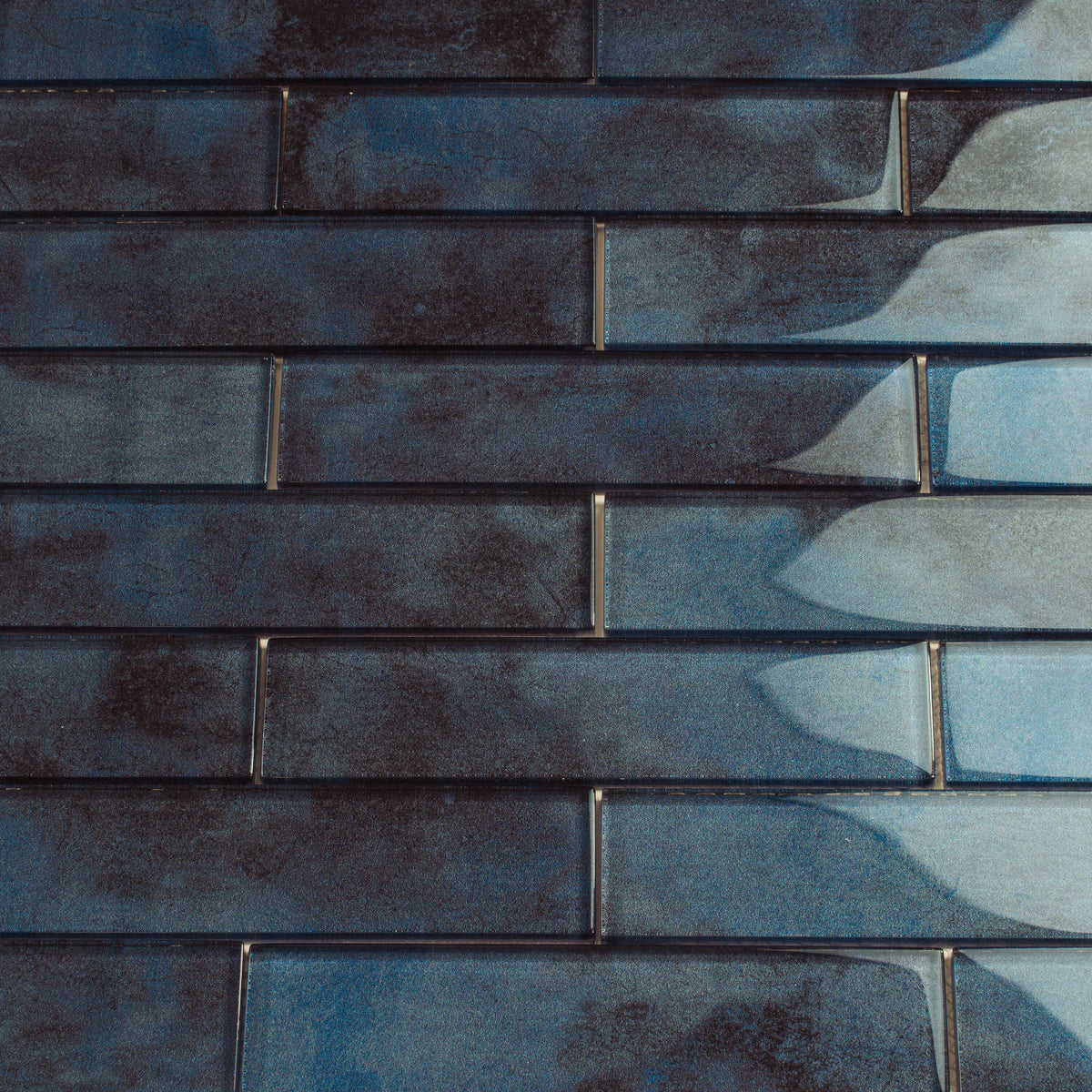 Apollo Tile (Sample) Cosmos Stone Blue 12-in x 12-in Glossy Glass Brick Mosaic Floor and Wall Tile
