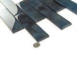 Apollo Tile Cosmos Stone Blue 12-in x 12-in Glossy Glass Brick Look Floor and Wall Tile (4.83-sq. ft/ Carton)