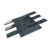 Apollo Tile Cosmos Stone Blue 12-in x 12-in Glossy Glass Brick Look Floor and Wall Tile (4.83-sq. ft/ Carton)