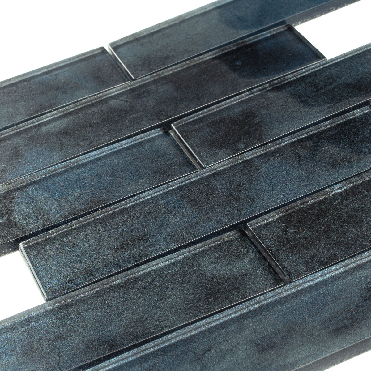 Apollo Tile (Sample) Cosmos Stone Blue 12-in x 12-in Glossy Glass Brick Mosaic Floor and Wall Tile