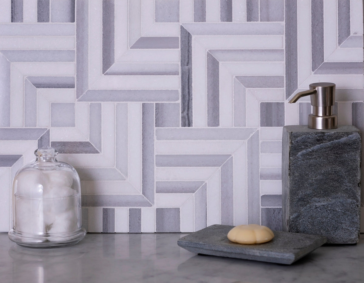 Apollo Tile Zebra Fossil Gray 10-in x 10-in Polished Composite Patterned Floor and Wall Tile (3.47-sq. ft/ Carton)
