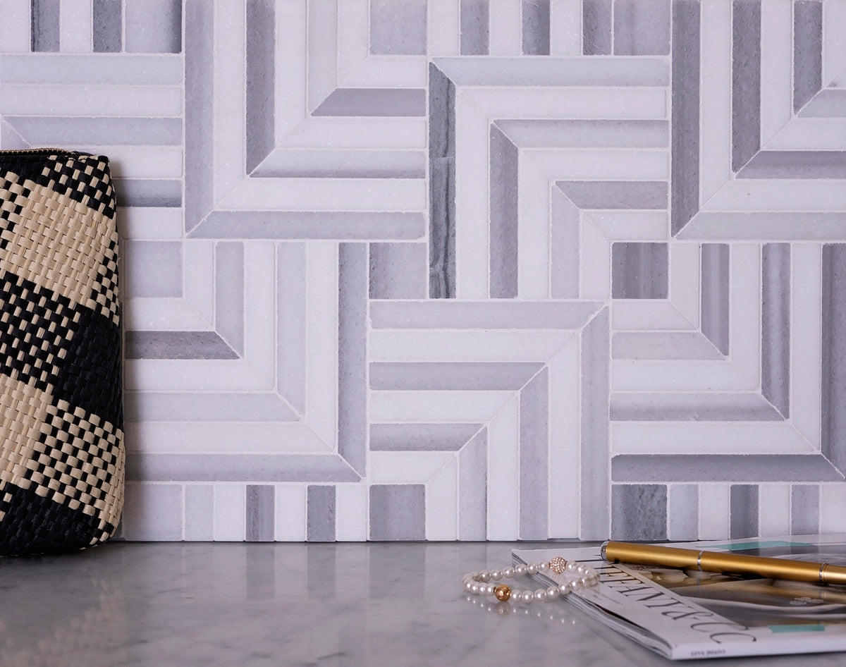 Apollo Tile Zebra Fossil Gray 10-in x 10-in Polished Composite Patterned Floor and Wall Tile (3.47-sq. ft/ Carton)