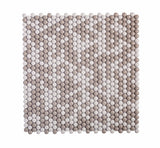 Apollo Tile (Sample) Alabaster White, Beige 12-in x 13-in Polished Glass Penny Round Patterned Floor and Wall Tile