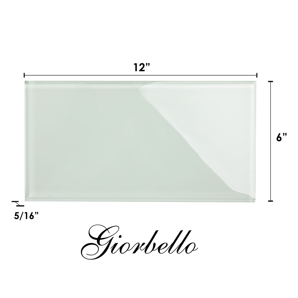 Giorbello (Sample) 6x12 glass subway tiles Winter Sage 6-in x 12-in Glossy Glass Brick Subway Wall Tile