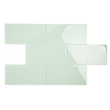 Giorbello Classic Premium Winter Sage 6-in x 12-in Glossy Glass Subway Wall Tile (5-sq. ft/ Carton)