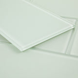 Giorbello (Sample) 6x12 glass subway tiles Winter Sage 6-in x 12-in Glossy Glass Brick Subway Wall Tile
