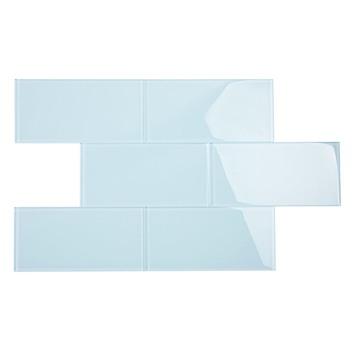 Giorbello Classic Premium Morning Sky Blue 6-in x 12-in Glossy Glass Subway Wall Tile (5-sq. ft/ Carton)