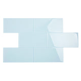 Giorbello Classic Premium Morning Sky Blue 6-in x 12-in Glossy Glass Subway Wall Tile (5-sq. ft/ Carton)