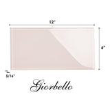 Giorbello (Sample) 6x12 glass subway tiles Rose Pale Pink 6-in x 12-in Glossy Glass Brick Subway Wall Tile