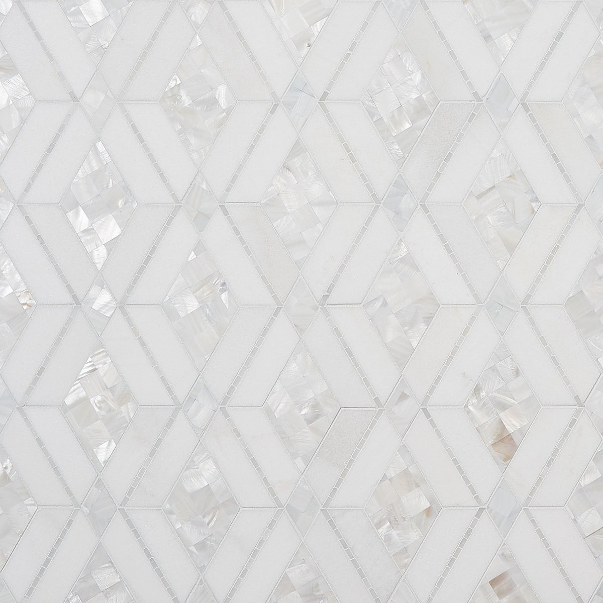 Artmore Tile Spencer White 10-in x 10-in Polished Natural stone Marble Marble look Multi-shaped Mosaic Wall Tile product image