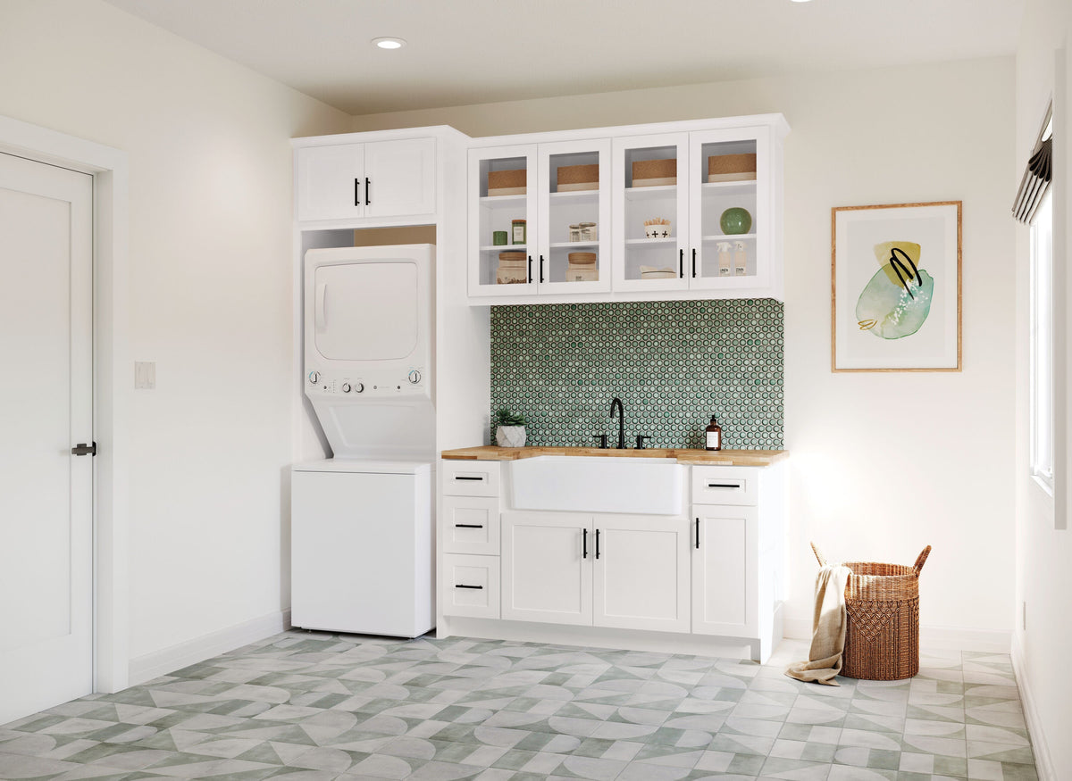 Diamond Express Jamestown 9-in W x 34.5-in H x 24-in D White 1-Drawer Base Fully Assembled Plywood Cabinet (Recessed Panel Shaker Style)