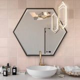 Apollo Tile (Sample) Chateau Soft Pink 4-in x 4-in Glossy Ceramic Marble Look Floor and Wall Tile