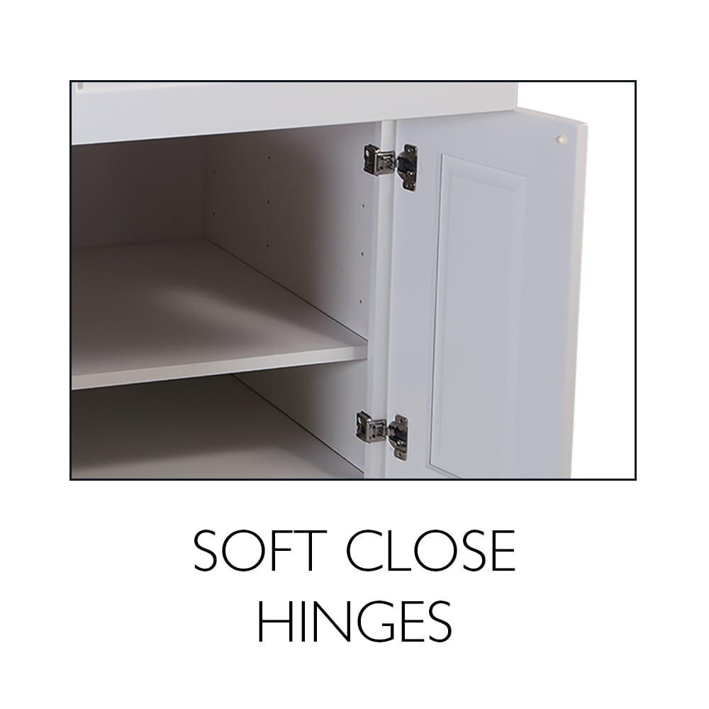 Design House Brookings 24-in W x 30-in H x 12-in D White Maple L-shaped Corner Wall Fully Assembled Plywood Cabinet (Recessed Panel Shaker Style)