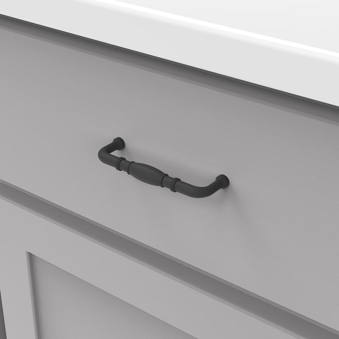 Hickory Hardware Williamsburg 3-3/4-in (96mm) Center to Center Matte Black Rectangular Handle Drawer Pull