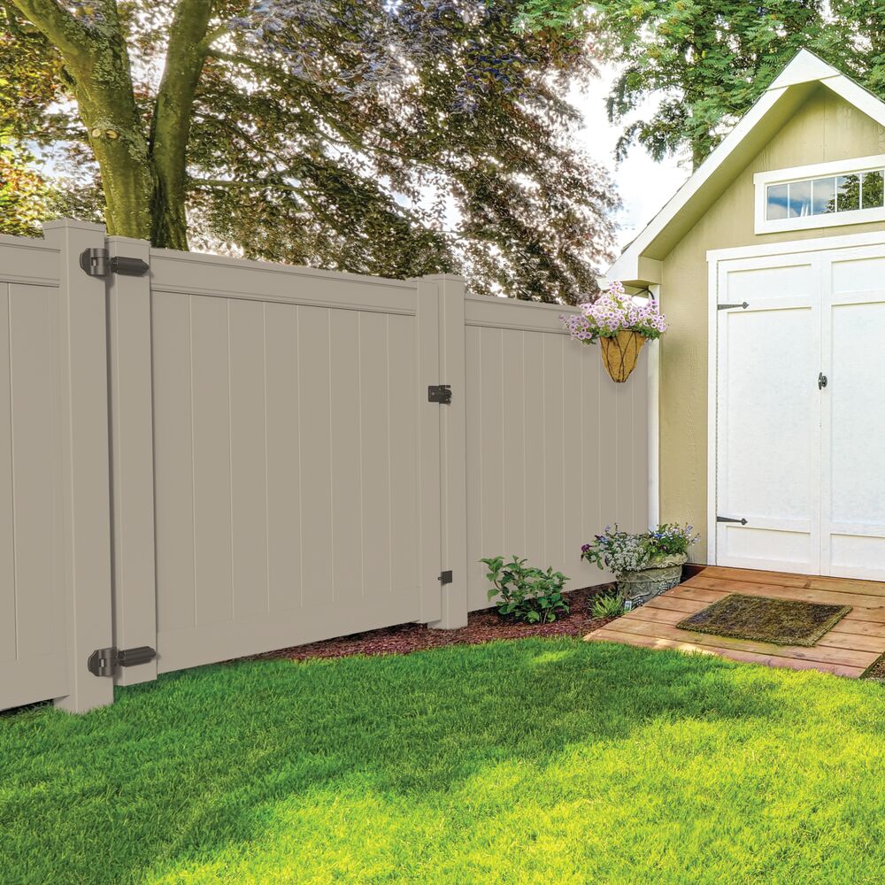 Freedom Emblem 6-ft H x 8-ft W Clay Privacy Vinyl Flat-top Fence Panel (Assembled)
