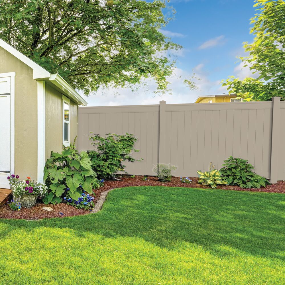 Freedom Emblem 6-ft H x 8-ft W Clay Privacy Vinyl Flat-top Fence Panel (Assembled)