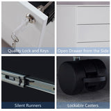 GZMR 3 Drawer File Cabinet White 3-Drawer 15.35-in File Cabinet