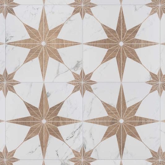 Affinity Tile Llama Stella Loire Noce 10-in x 10-in Multi-finish Porcelain Marble look Floor and Wall Tile product image