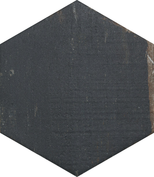 Affinity Tile Retro Mini Hex Nero 7-in x 8-in Matte Porcelain Wood look Hexagon Floor and Wall Tile product image