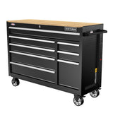 CRAFTSMAN 2000 Series 51.2-in L x 37.5-in H 8-Drawer Rolling Black Wood Work Bench with Butcher Block Top