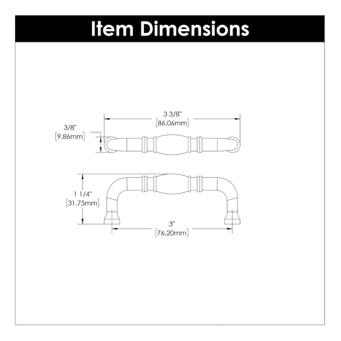 Hickory Hardware Williamsburg 3-in (76mm) Center to Center Oil-Rubbed Bronze Highlighted Rectangular Handle Drawer Pull