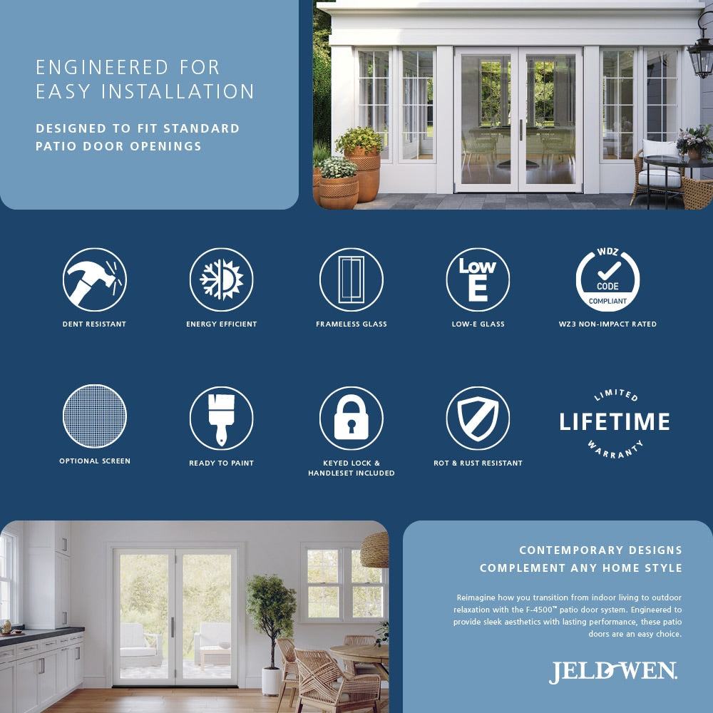 JELD-WEN 72-in x 80-in Fiberglass Folding, Left-hand folding – additional view 2