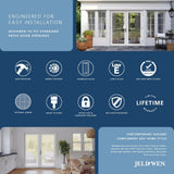 JELD-WEN F-4500 72-in x 80-in 4-9/16-in Low-E Primed Fiberglass French Right-Hand Outswing Double Patio Door