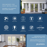 JELD-WEN 60-in x 80-in Fiberglass French, Left-hand outswing – feature callout