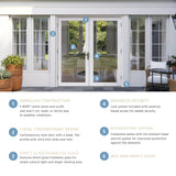 JELD-WEN F-4500 72-in x 80-in 4-9/16-in Low-E Primed Fiberglass French Right-Hand Outswing Double Patio Door