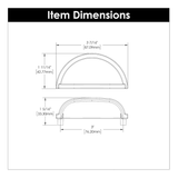 Hickory Hardware Williamsburg 3-in (76Mm) Center to Center Arch Cup Drawer Pull