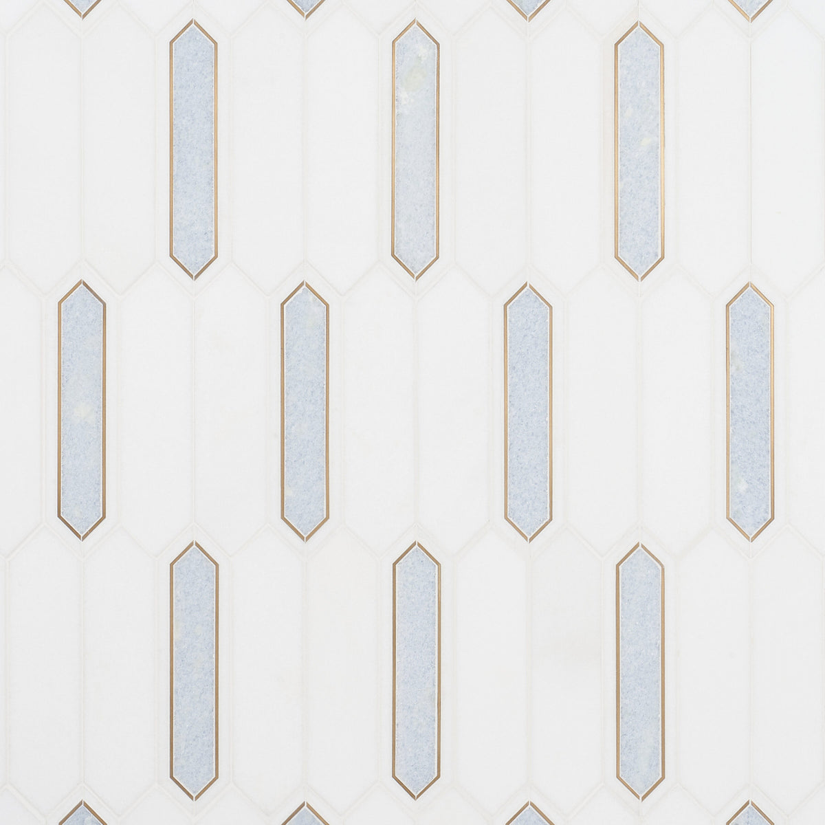 Artmore Tile Hera Blue Celeste 12-in x 14-in Polished Natural stone Marble Marble look Hexagon Mosaic Wall Tile product image