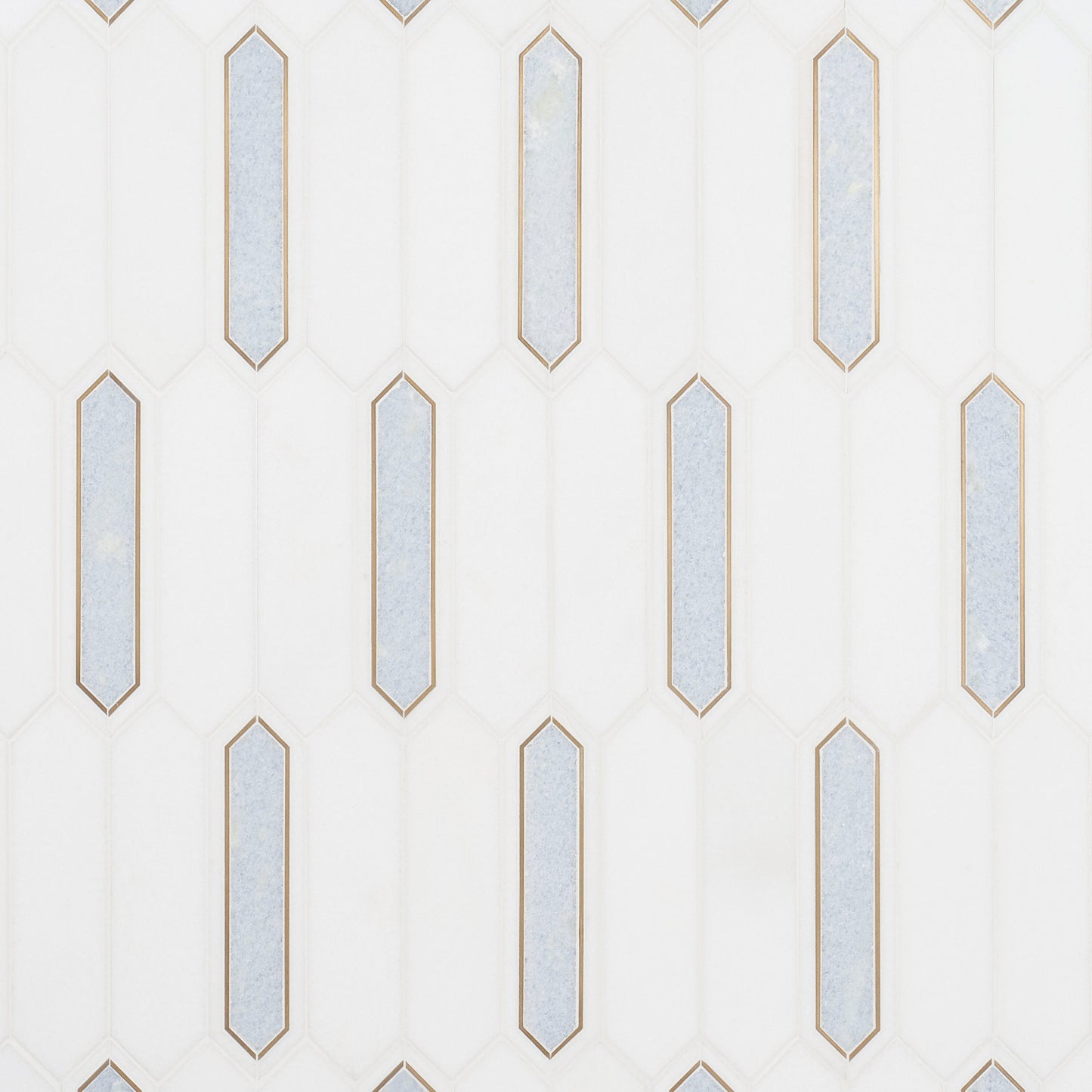 Artmore Tile Hera Blue Celeste 12-in x 14-in Polished Natural stone Marble Marble look Hexagon Mosaic Wall Tile product image