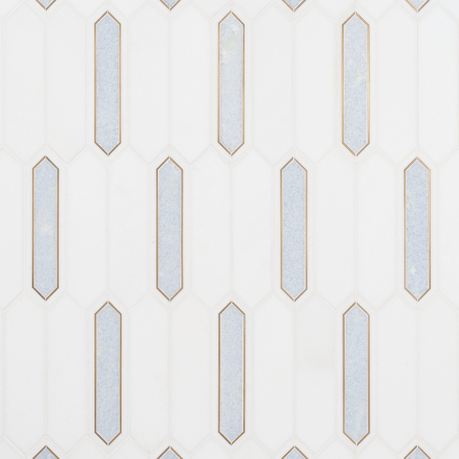 Artmore Tile Hera Blue Celeste 12-in x 14-in Polished Natural stone Marble Marble look Hexagon Mosaic Wall Tile product image