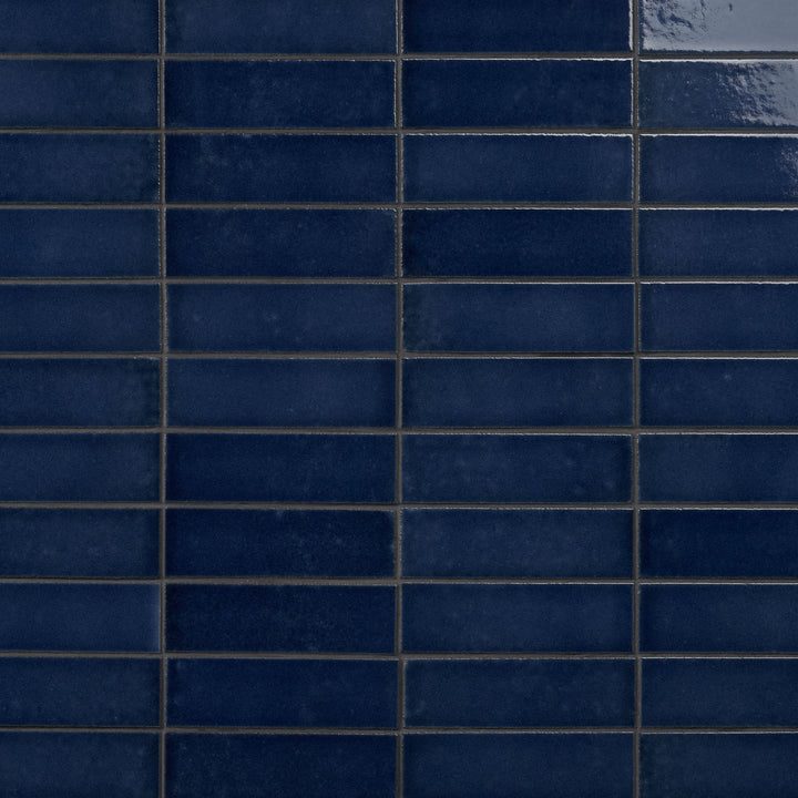 Artmore Tile ColorBrick Blue Jean 2-in x 8-in Glossy Natural stone Basalt Encaustic Floor and Wall Tile product image