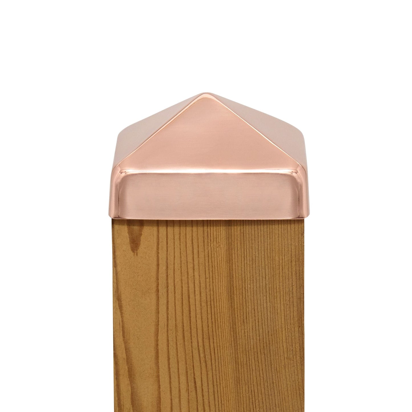 PERMAKAP 5-in x 5-in Pyramid Solid Polished Copper Deck Post Cap