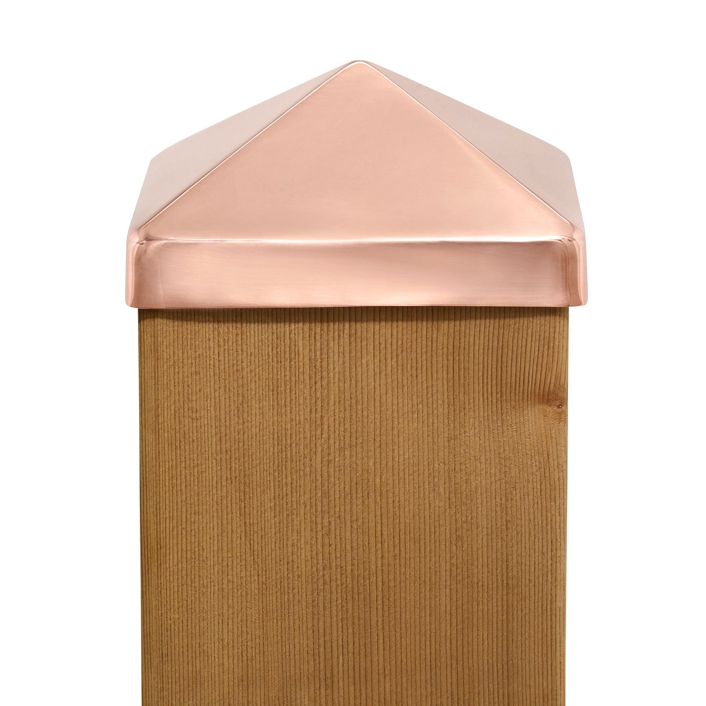 PERMAKAP 6-in x 6-in Pyramid Solid Polished Copper Deck Post Cap