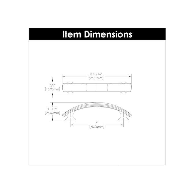 Hickory Hardware American Diner 3-in (76mm) Center to Center Stainless Steel Arch Handle Drawer Pull